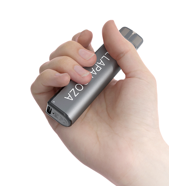 MIKU Lolla silver device showing the Type-C charging port