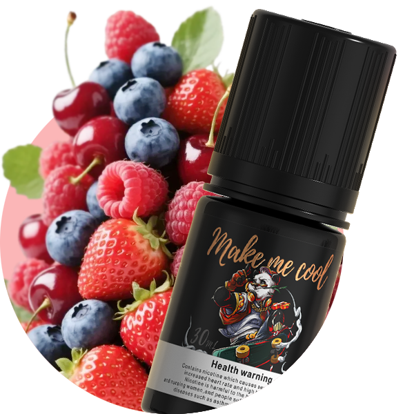 Colorful Berries e-liquid bottle with mixed berries